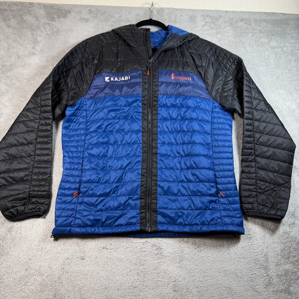 Cotopaxi Capa Insulated Hooded Puffer Jacket Mens Large Blue Black Quilted Zip